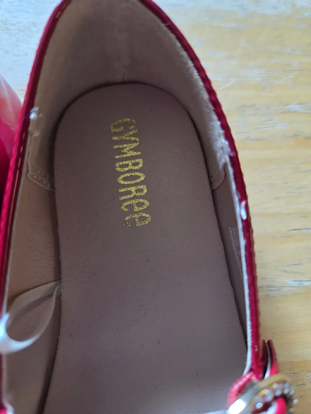 Gymboree Shiny Red Patent Mary Jane Shoes with Jeweled Strap
